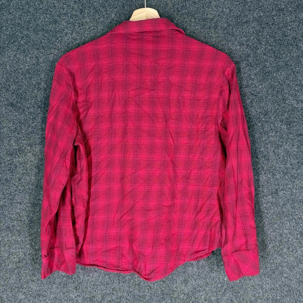 Victoria's Secret Shirt Women S Small Pink Plaid Button Up Collared Long Sleeve - Picture 2 of 6